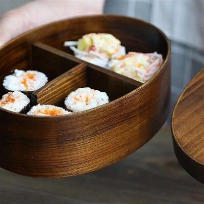 Wooden Lunch Box Japanese Bento Lunchbox Food Container
