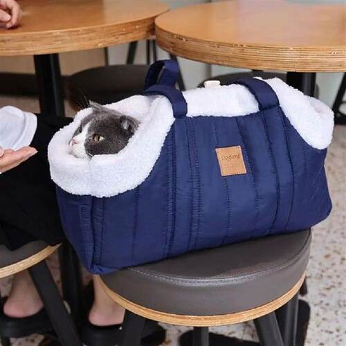 Practical Portable Pet Tote Bag Open Style Plush Cat