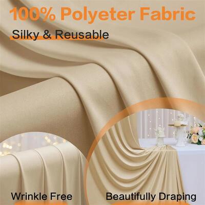 5x8/10ft Wrinkle Free White Backdrop Curtain for Wedding Bac
