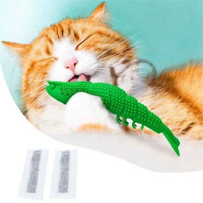 Adorable Simulation Shrimp Toys Pet Bite Chew Toy Cat