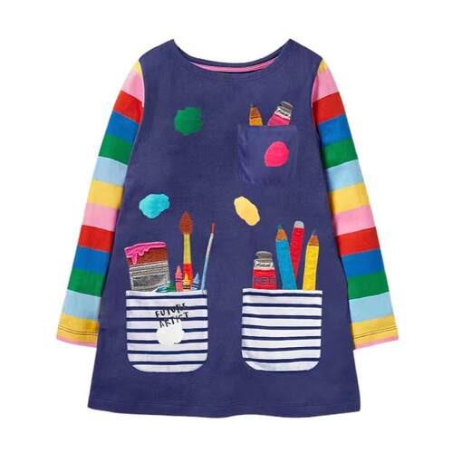 Jumping Meters 2-8T Hot Selling Childrens School Dresses Wi