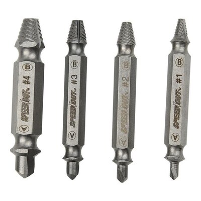 4Pcs Damaged Screw Extractor Set Easily Remove Stripped or D