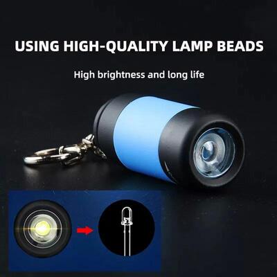 Outdoor Keychain Flashlight Rechargeable LED Mini Pocket Fla