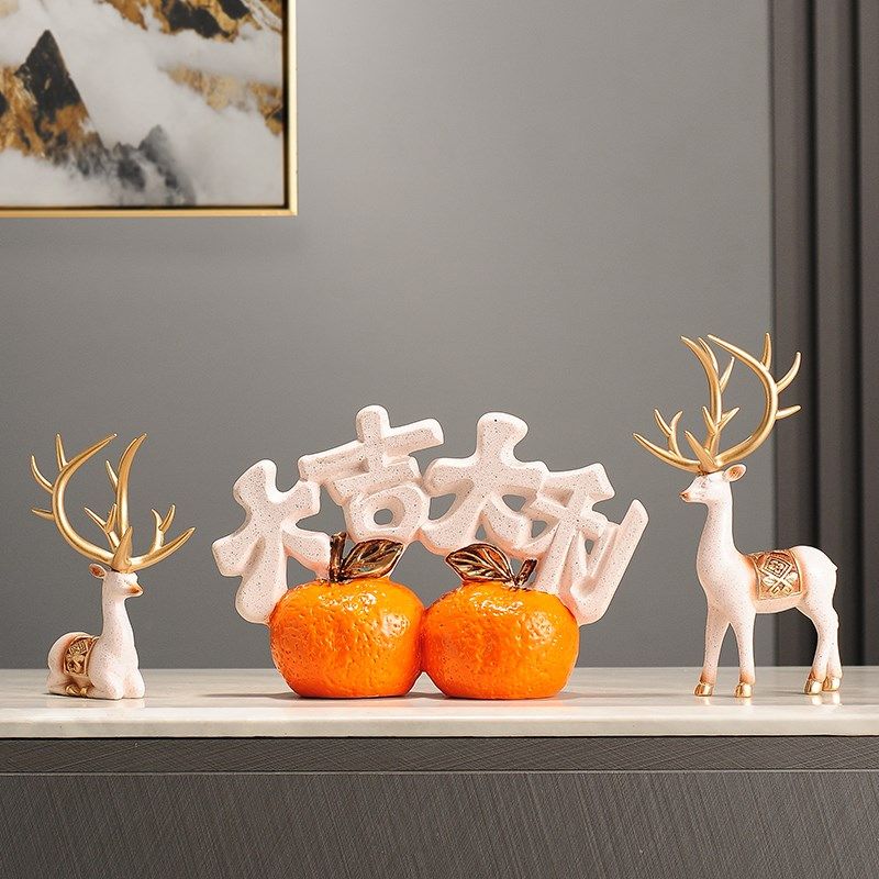 大吉大利橘子摆件福袋花瓶入户玄关客厅装饰品寓意好乔迁新居礼品,家居饰品,装饰摆件,淘宝优惠券,粉丝福利购,淘宝优惠卷