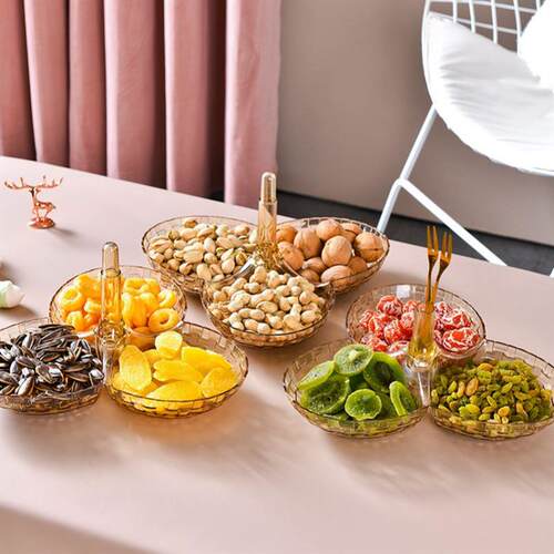 Iron Three Layer Storage Basket Fruit Dish Kitchen Home Bowl