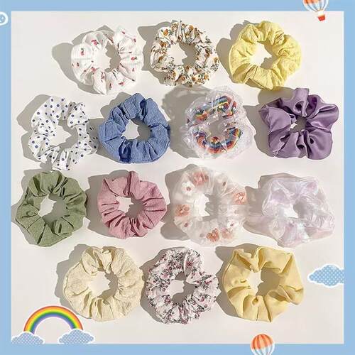 3/5/Pcs Silk Scrunchies Print Leopard Scrunchie Set Elastic