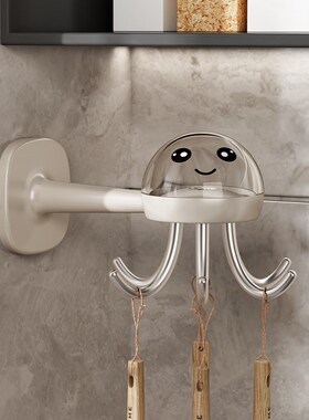 Powerful Multifunctional 6Claw Rotating Hook Rack 360 Seamle