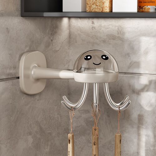 Powerful Multifunctional 6Claw Rotating Hook Rack 360 Seamle