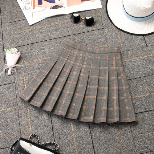 2021 New Womens Fall/Winter Skirt High Waist Folded Skirt