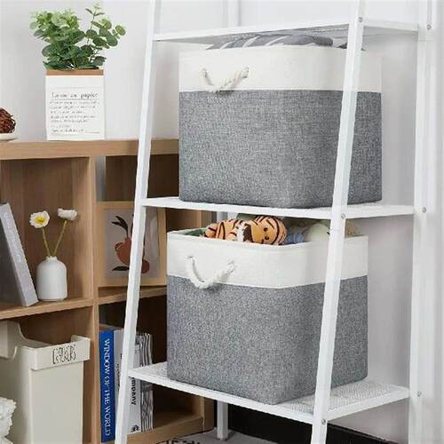 Cotton Linen Fabric Storage Box Cube Storage Bins Cloth