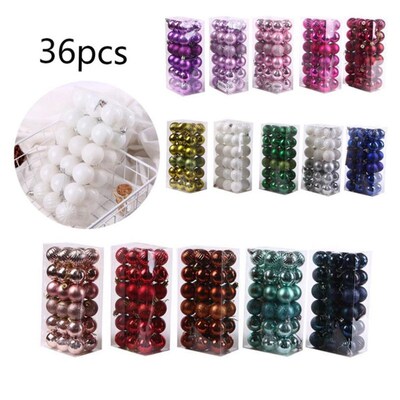 36PCS Christmas balls set 4cm Christmas decorations圣诞球