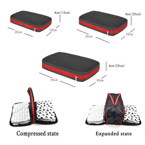 Travel Compression Packing Cubes With Shoe Bag Portable Fold