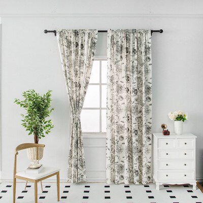 Floral curtain fabric cotton linen balcony curtain