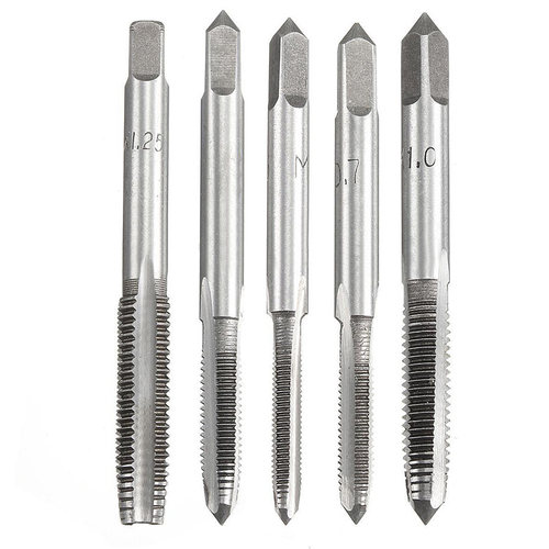 5pcs HSS Thread Metric Plug Tap Tool Set M3-M8 with Wrench