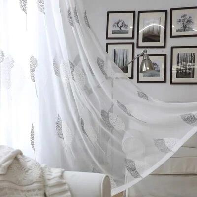 1PC Tree White Sheer Tulle Curta for Living Room Balcony Bed