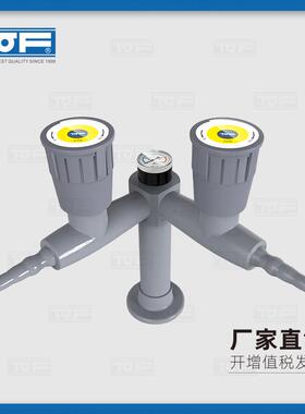 实验室化验室桌面双头直角供气考克（带压力表）KB5-1B