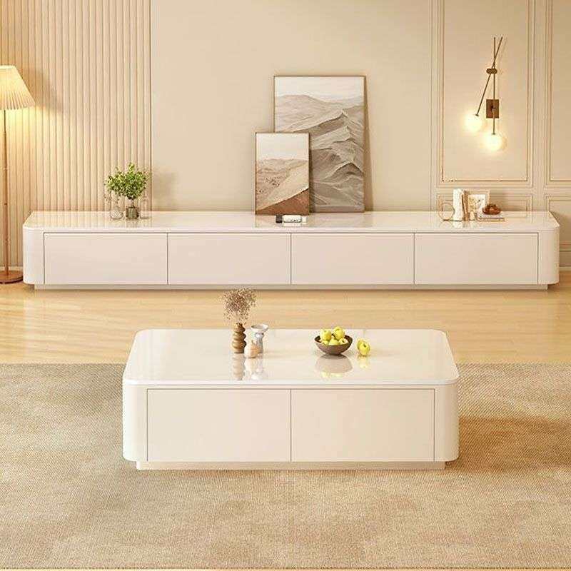 奶油风岩板茶几电视柜组合简约小户型客厅落地储物茶几电视柜地柜,3C数码配件,其它配件,淘宝优惠券,粉丝福利购,淘宝优惠卷