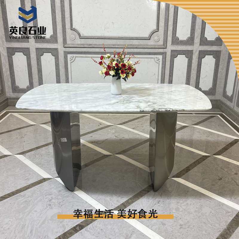 轻奢大理石餐桌组合现代简约吃饭桌子家用带转盘圆桌小户型桌面