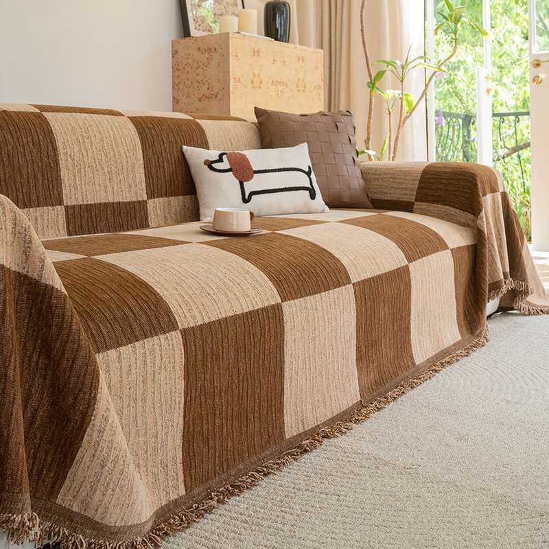 现代简约风双色棋盘格沙发垫沙发套罩四季通用简约坐垫靠背巾盖布,3C数码配件,其它配件,淘宝优惠券,粉丝福利购,淘宝优惠卷