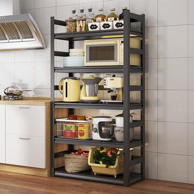 碳钢厨房置物架落地多层微波炉收纳架层架家用储物柜餐边柜架子