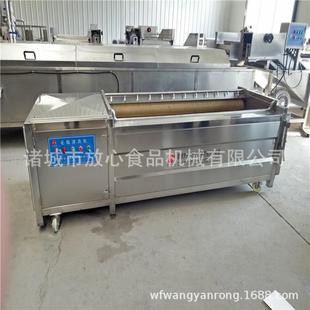 土豆红薯木薯芋头毛辊清洗机 大型商用SUS304不绣刚毛辊清洗机