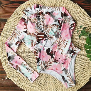 Sexy swimwear piece swi sleeve one Long Rashguard Surf women
