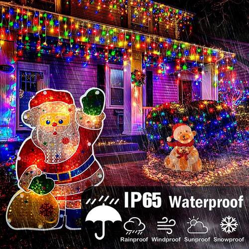 NEW 2024 Christmas Decorations Lights Solar Icicle Curtain L