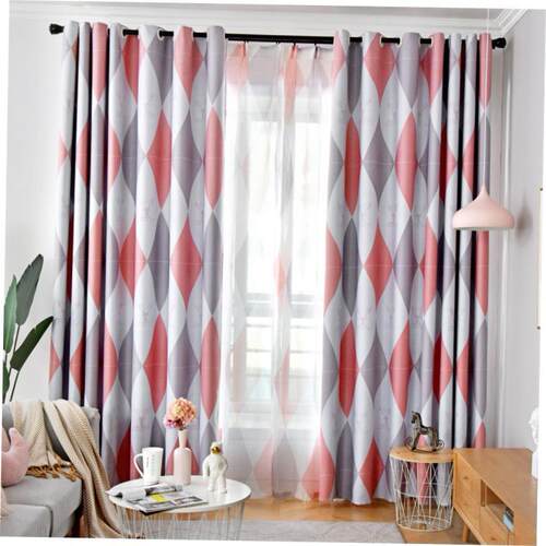 Ins Nordic style diamond space-time curtain fabric shade be