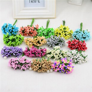 12/36/72/144Pcs Mini Stamen flower Artificial Flowers Craft