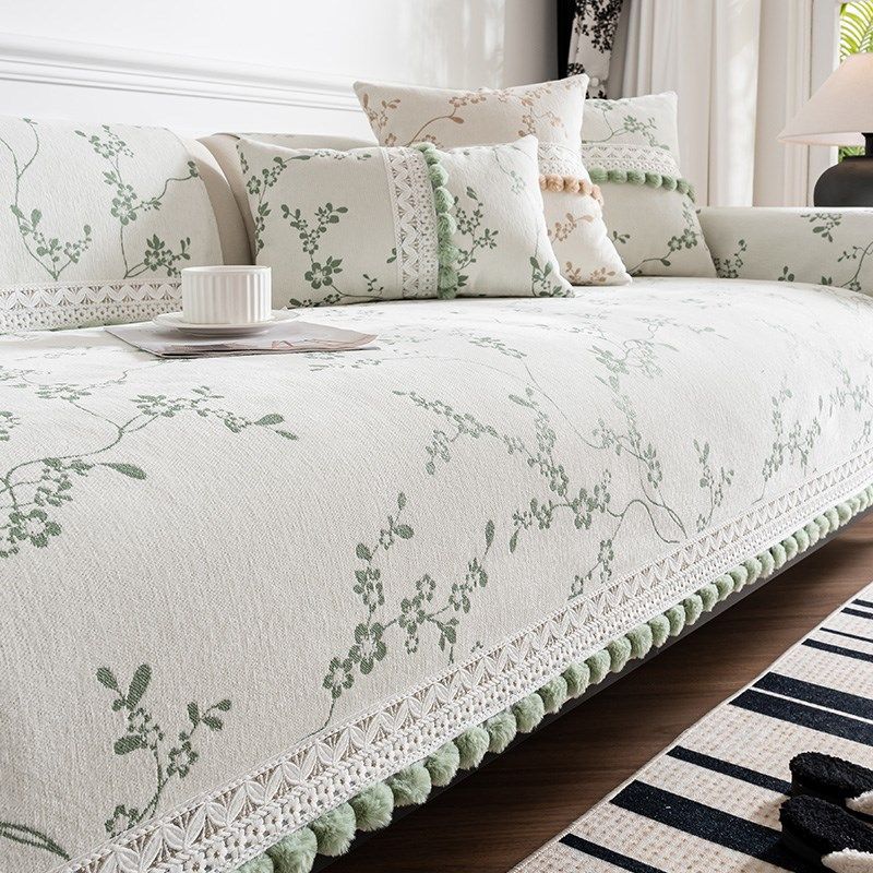 雪尼尔沙发垫轻法式奶油风四季通用202新款罩盖布巾防滑坐垫子,居家布艺,沙发垫,淘宝优惠券,粉丝福利购,淘宝优惠卷