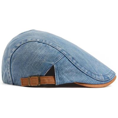 Denim Cotton Newsboy Cap Women Patchwork Brown Soft Beret Me