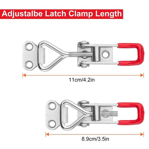 8 pcs Adjustable Toolbox Case Metal Toggle Latch Catch Clasp
