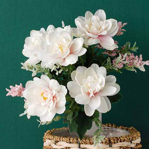 White Silk Artificial Orchids Flowers Lotus Tea Rose Fake Fl