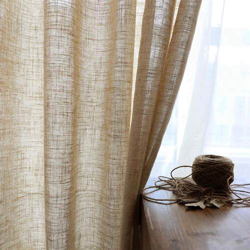 Modern Linen sheer Curta for Living Room Bedroom pure color