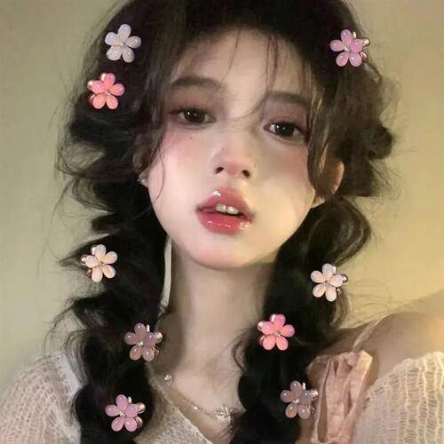 Mini Sweet Cool Opal Flower Hair Claw Girl Small Transparent