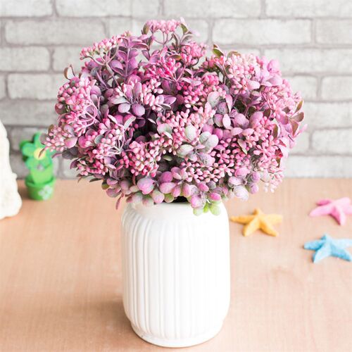 7 Branches green artificial berry flowers bouquet artificial