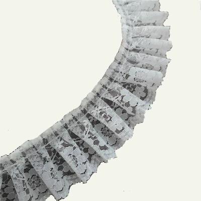 5.5CM Wide HOT Embroidery White Black 3D Flower Lace FabricT
