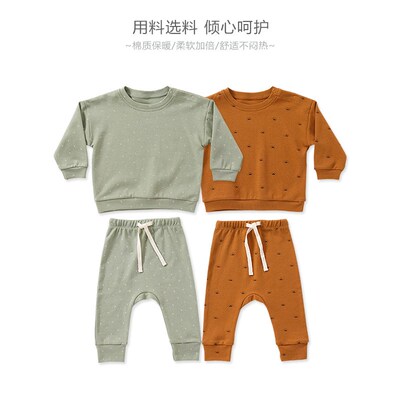 2025 Toddler Spring Autumn Sets Boys Girls Cotton Printed Ho