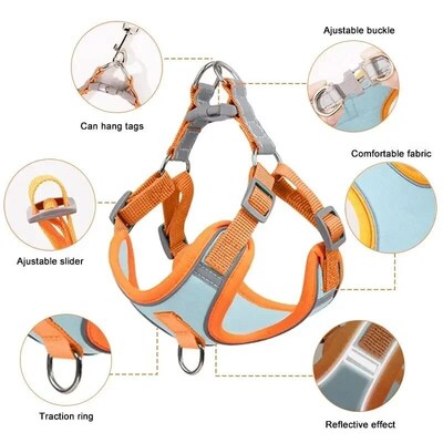 No Pull Pet Dog Harness and Leash Set Adjustable Puppy Cat H