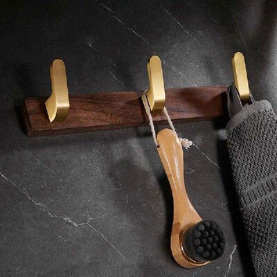 Wooden Towel Hanger Installation Wall Hook Adhesive