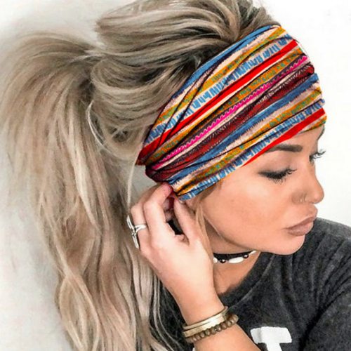 Bohemia Wide Cotton Stretch Women Headbands Headpiece Head W