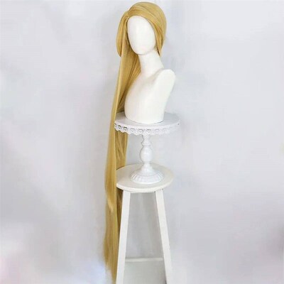 Rapunzel Cosplay Wig Movie Tangled Princess Long Blonde Stra