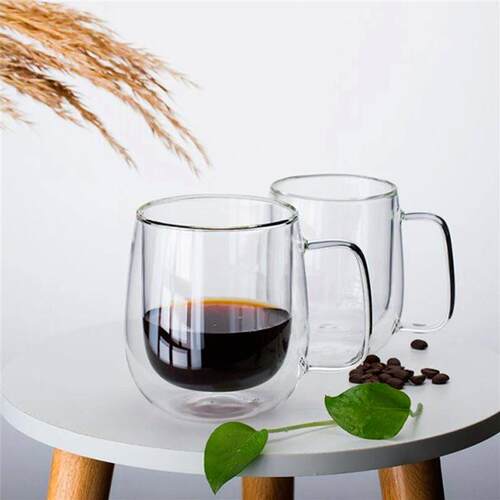 Heat Resistant Double Wall Tea Glass Cup Beer Coffee Handmad