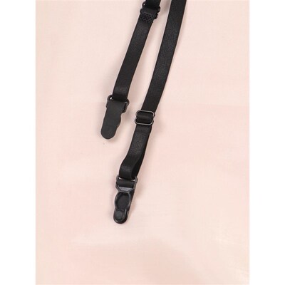 Womens Solid Black malist Garter Straps And Lace Embellishm