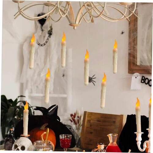 Floating LED Candles with Remote Control Witch Halloween Dec