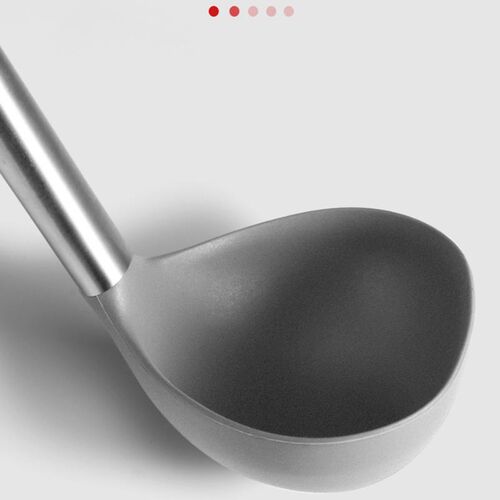Soup Spoon Heat Resistant Non-Stick Soup Ladle Soup Scoop wi