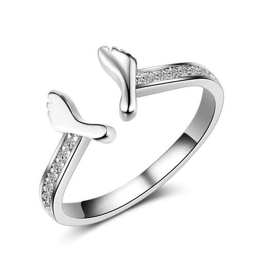 Heart Ornament Ring Female Live Mouth Adjustable Diamond Sma