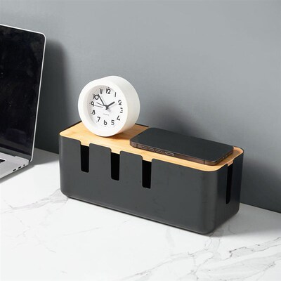 Wire storage box, cable management box, power strip box