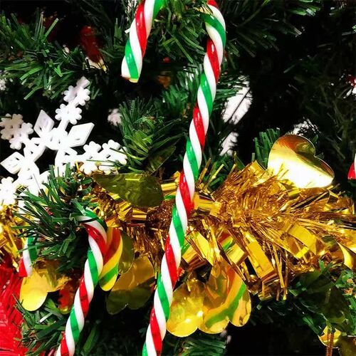 10pcs/bag Christmas Acrylic Candy Canes Sweet Xmas Tree Hang