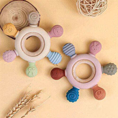 1PC Baby Silicone Teether Rudder Shape Tv Remote Control Tee